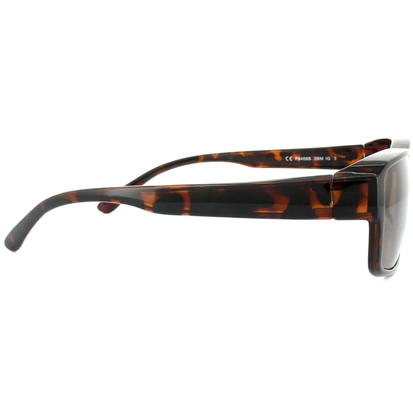 Polaroid Suncovers Polarised|Rectangle^Fitover Sunglasses P8406 0BM IG Dark Havana Brown P