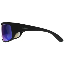 Polaroid Polarised|Wrap^Sunglasses 07886 0VK 5X Matte Black Blue Mirror Polarized