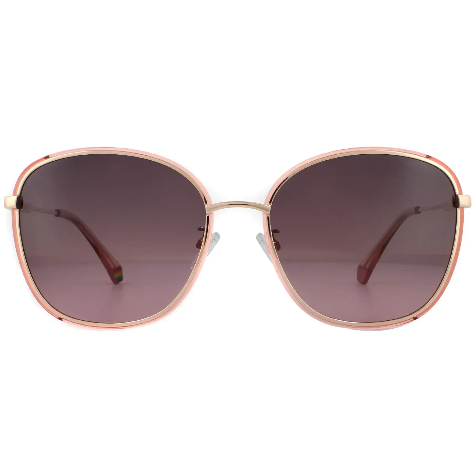 Polaroid Polarised|Square^Sunglasses PLD 6117/G/S S45 JR Pink Gold Burgundy Gradient Po