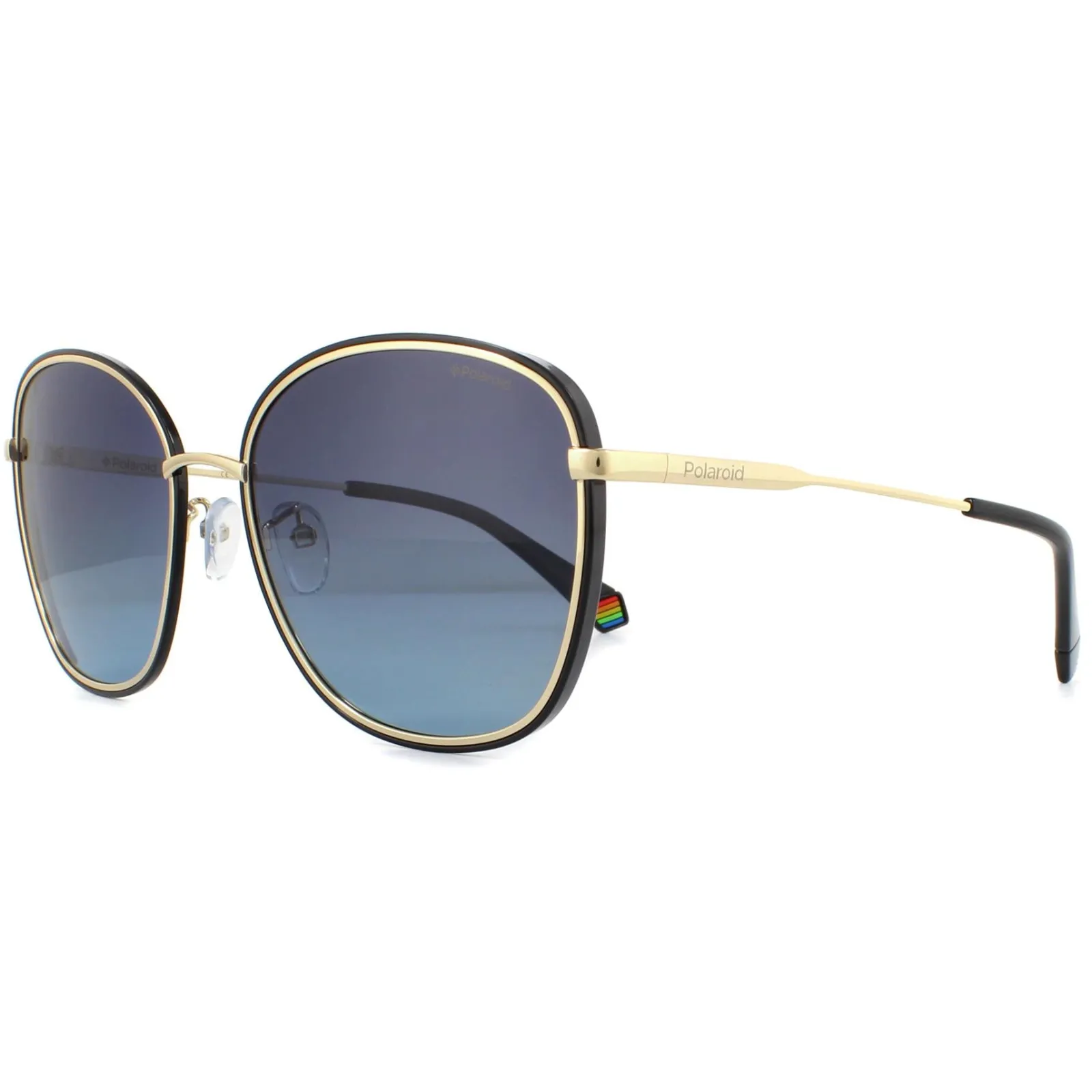 Polaroid Polarised^Sunglasses PLD 6117/G/S 2M2 WJ Black Gold Grey Gradient Polar
