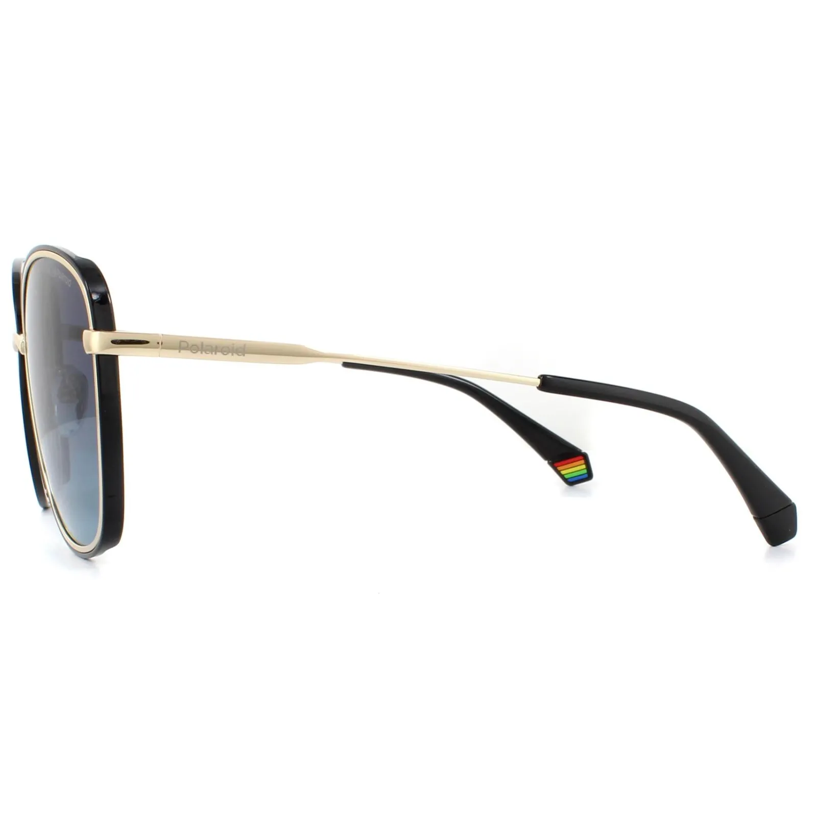 Polaroid Polarised^Sunglasses PLD 6117/G/S 2M2 WJ Black Gold Grey Gradient Polar
