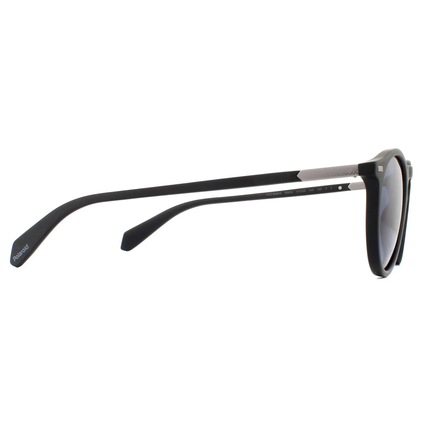 Polaroid Polarised|Round^Sunglasses PLD 2086/S 003 C3 Matte Black Grey Polarized