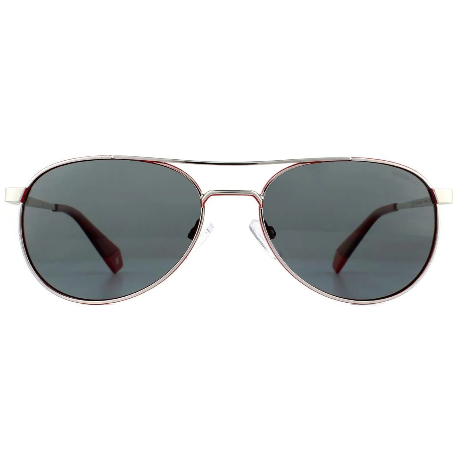 Polaroid Polarised^Sunglasses PLD 6070/S/X J2B M9 Silver Red Grey Polarized