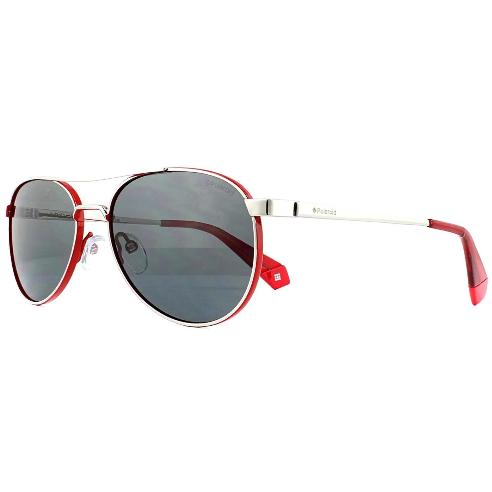 Polaroid Polarised^Sunglasses PLD 6070/S/X J2B M9 Silver Red Grey Polarized