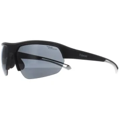 Polaroid Polarised|Rectangle^Sunglasses PLD 7048/S 003 E3 Matte Black Grey Polarized High