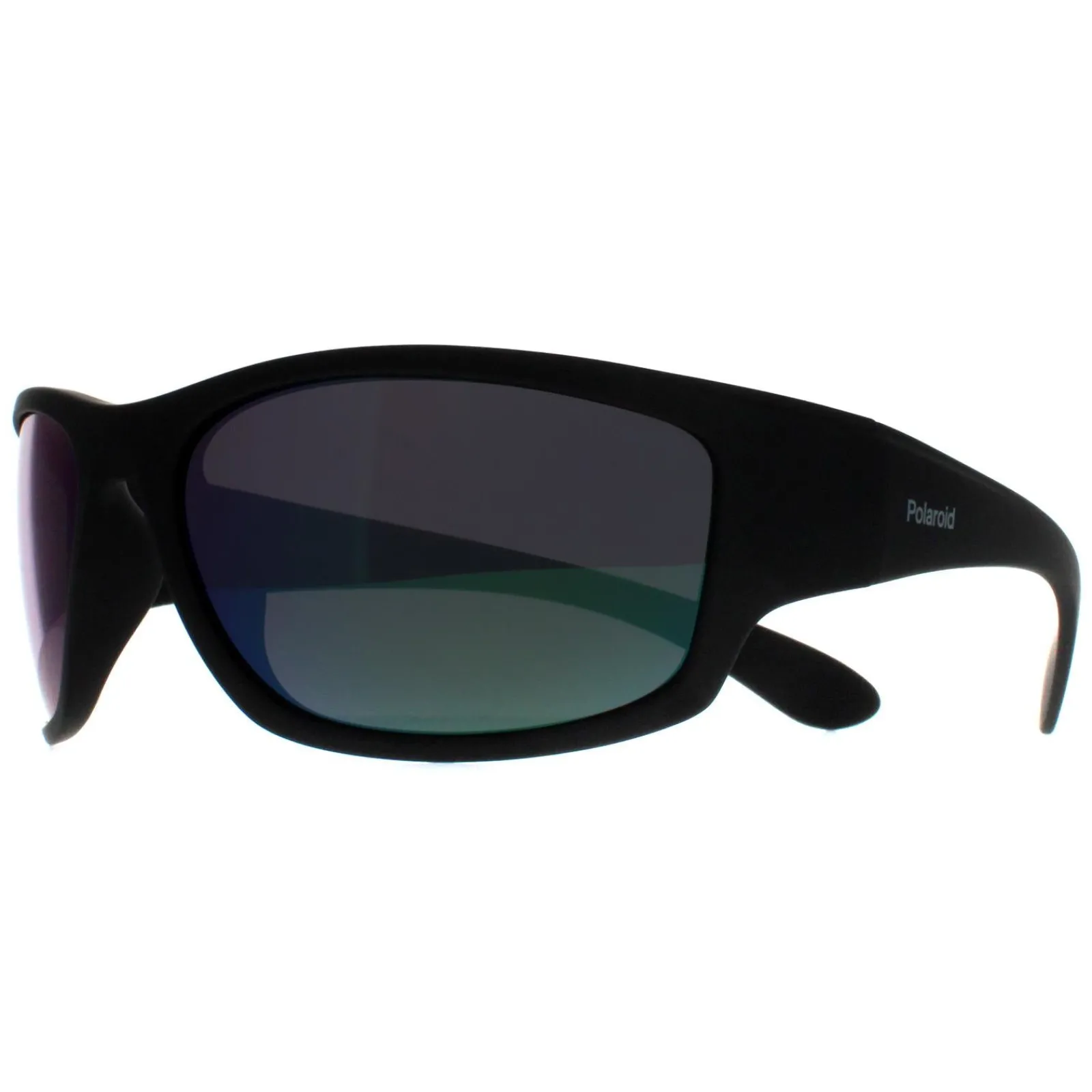 Polaroid Polarised|Wrap^Sunglasses PLD 7005/S 3OL 5Z Matte Black Green Mirror Polariz