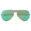 Polaroid Polarised^Sunglasses PLD 2067/S/X 3YG 5Z Light Gold Grey Metallic Green