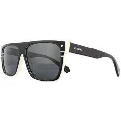 Polaroid Polarised|Rectangle^Sunglasses PLD 6086/S/X 9HT M9 Black Ivory Grey Polarized