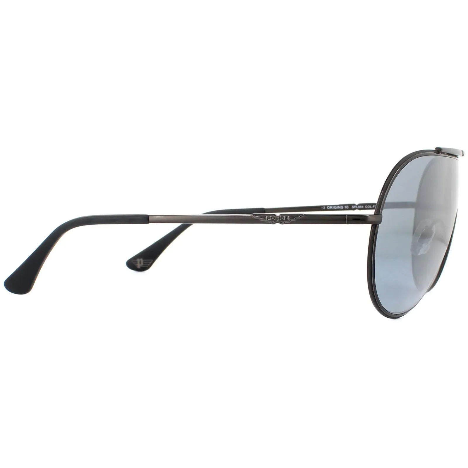 Police Shield|Police^Sunglasses Origins 10 SPL964 F39X Ruthenium Smoke Mirror Silver