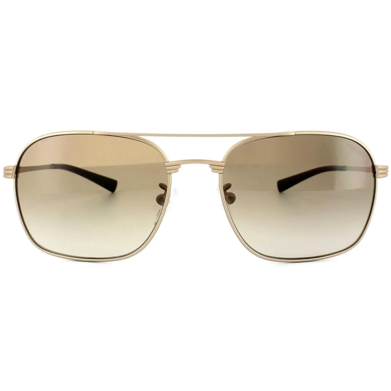 Police Aviator|Police^Sunglasses S8952 Rival 1 648X Polished Gold Brown Gradient