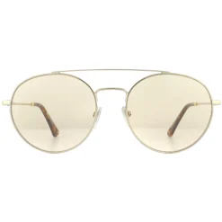 Police Round|Police^Sunglasses SPL728 8FFF Shiny Light Gold Havana Brown