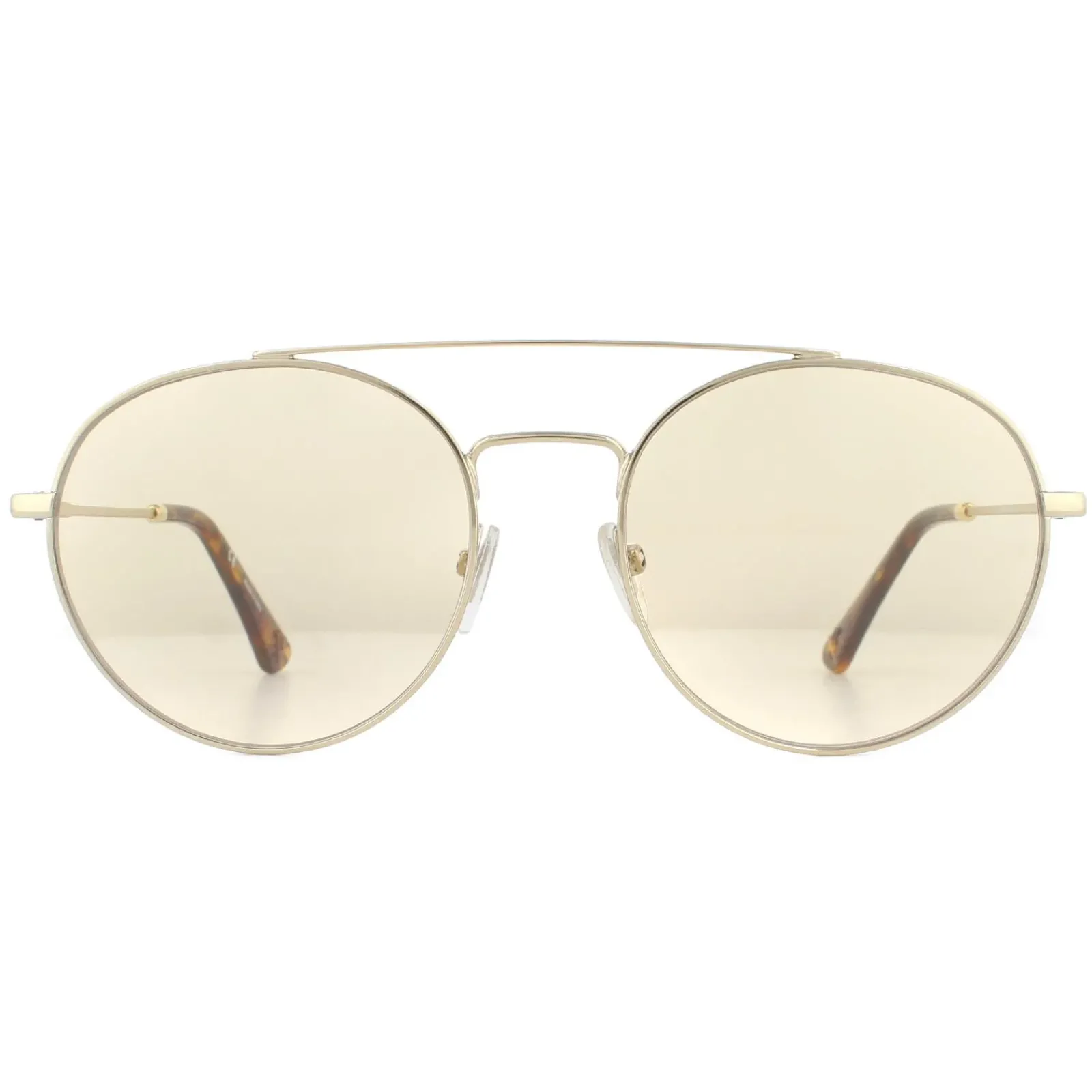 Police Round|Police^Sunglasses SPL728 8FFF Shiny Light Gold Havana Brown