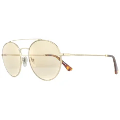 Police Round|Police^Sunglasses SPL728 8FFF Shiny Light Gold Havana Brown