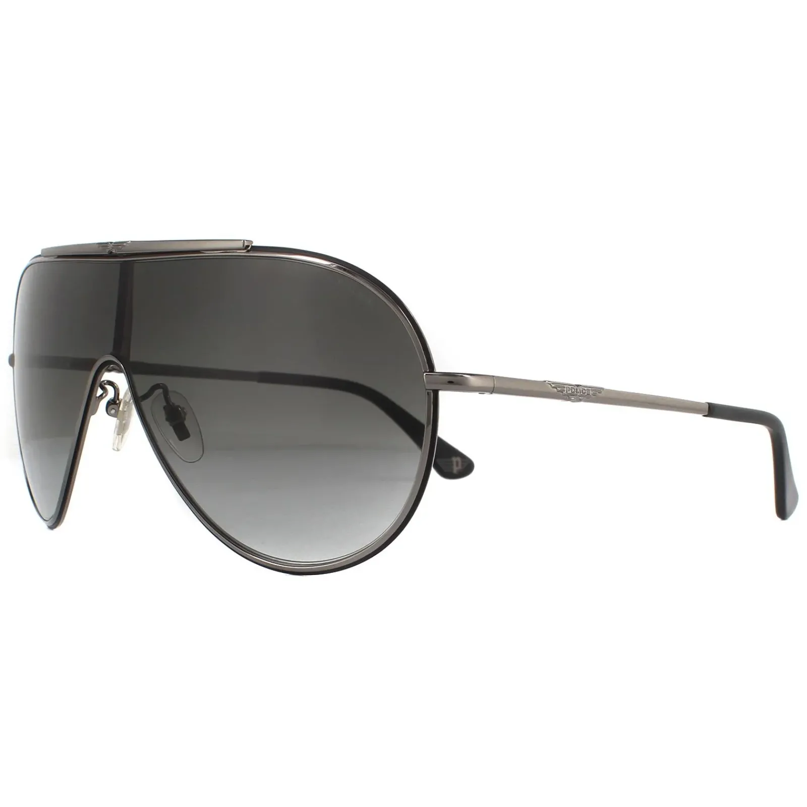Police Shield|Police^Sunglasses SPL964 Origins 10 0K56 Shiny Gunmetal Smoke Grey Gra