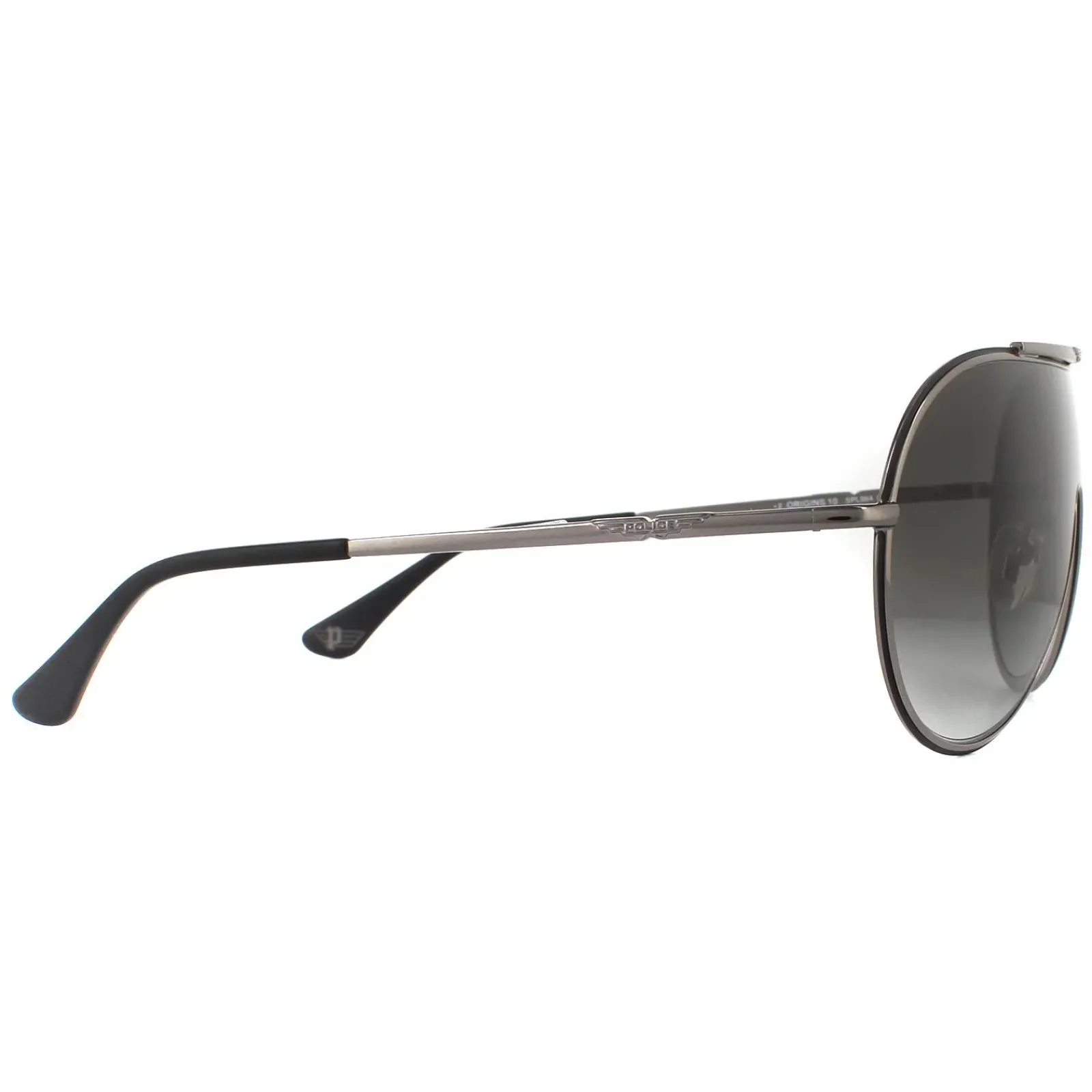 Police Shield|Police^Sunglasses SPL964 Origins 10 0K56 Shiny Gunmetal Smoke Grey Gra
