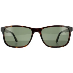Police Rectangle^Sunglasses SPL998 Origins Lite 4 0722 Shiny Dark Havana Green