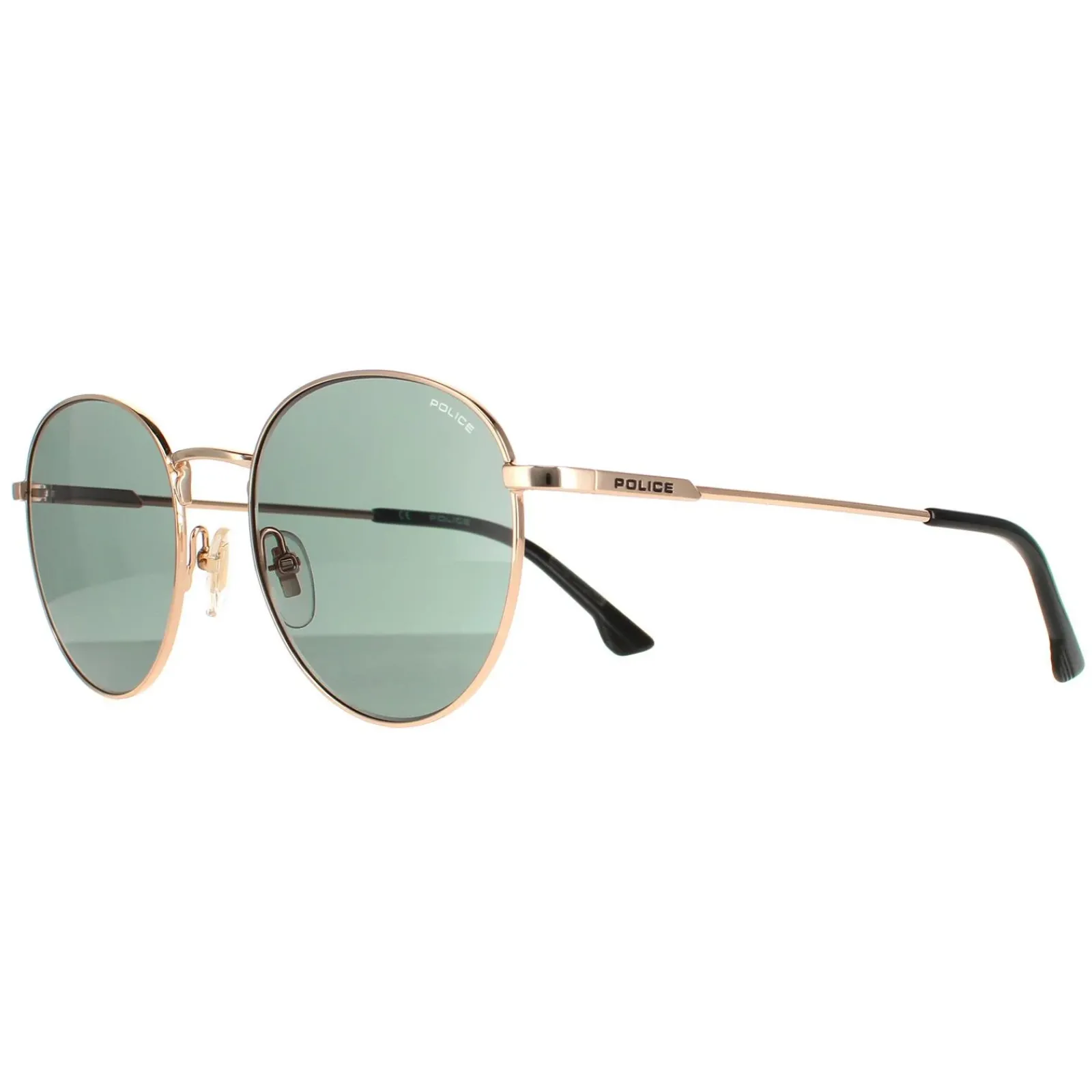 Police Round|Police^Sunglasses SPL971 Tuxedo 2 0300 Shiny Rose Gold Grey Green