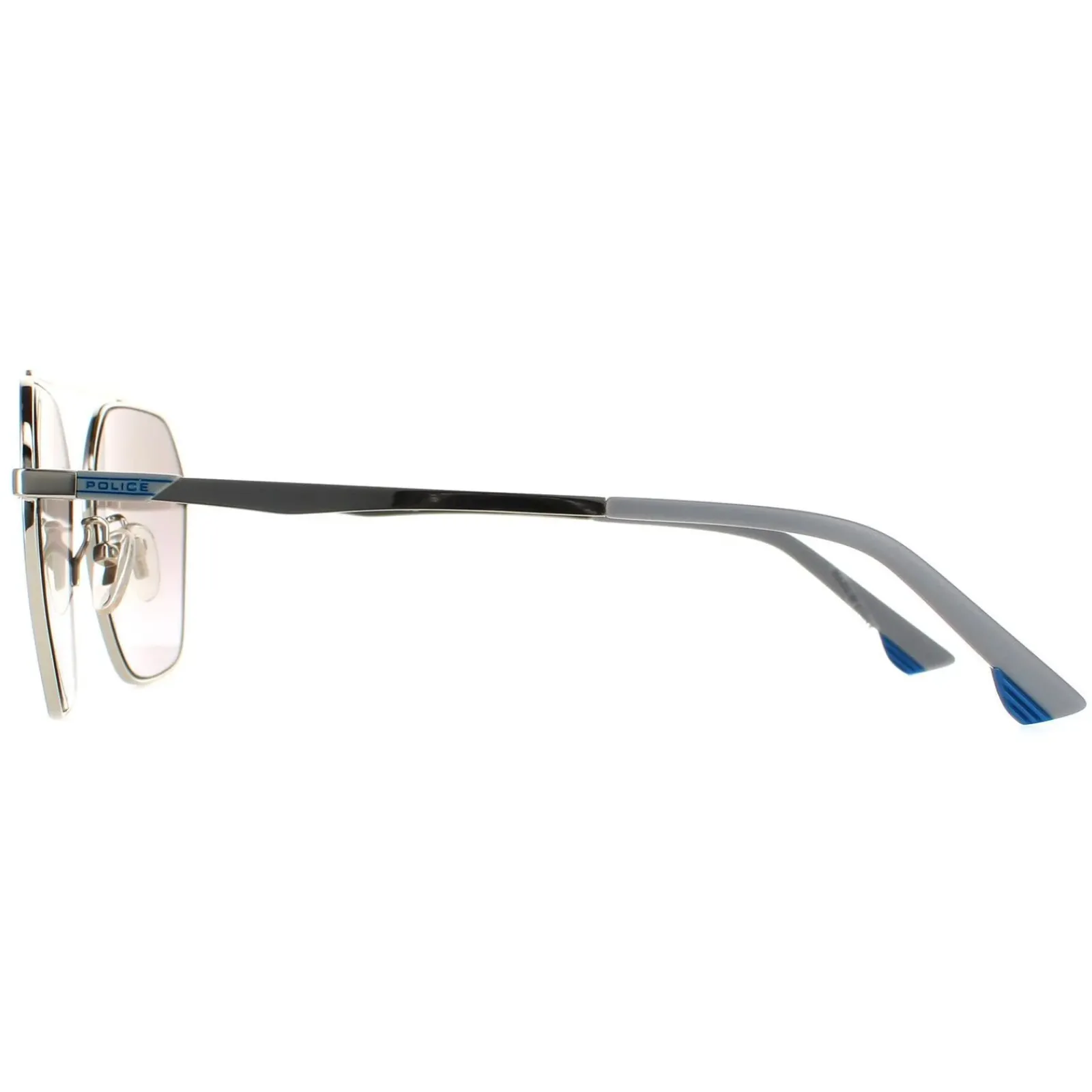 Police Aviator|Police^Sunglasses SPL771 Vibe 2 579X Shiny Palladium Smoke Silver Mirr