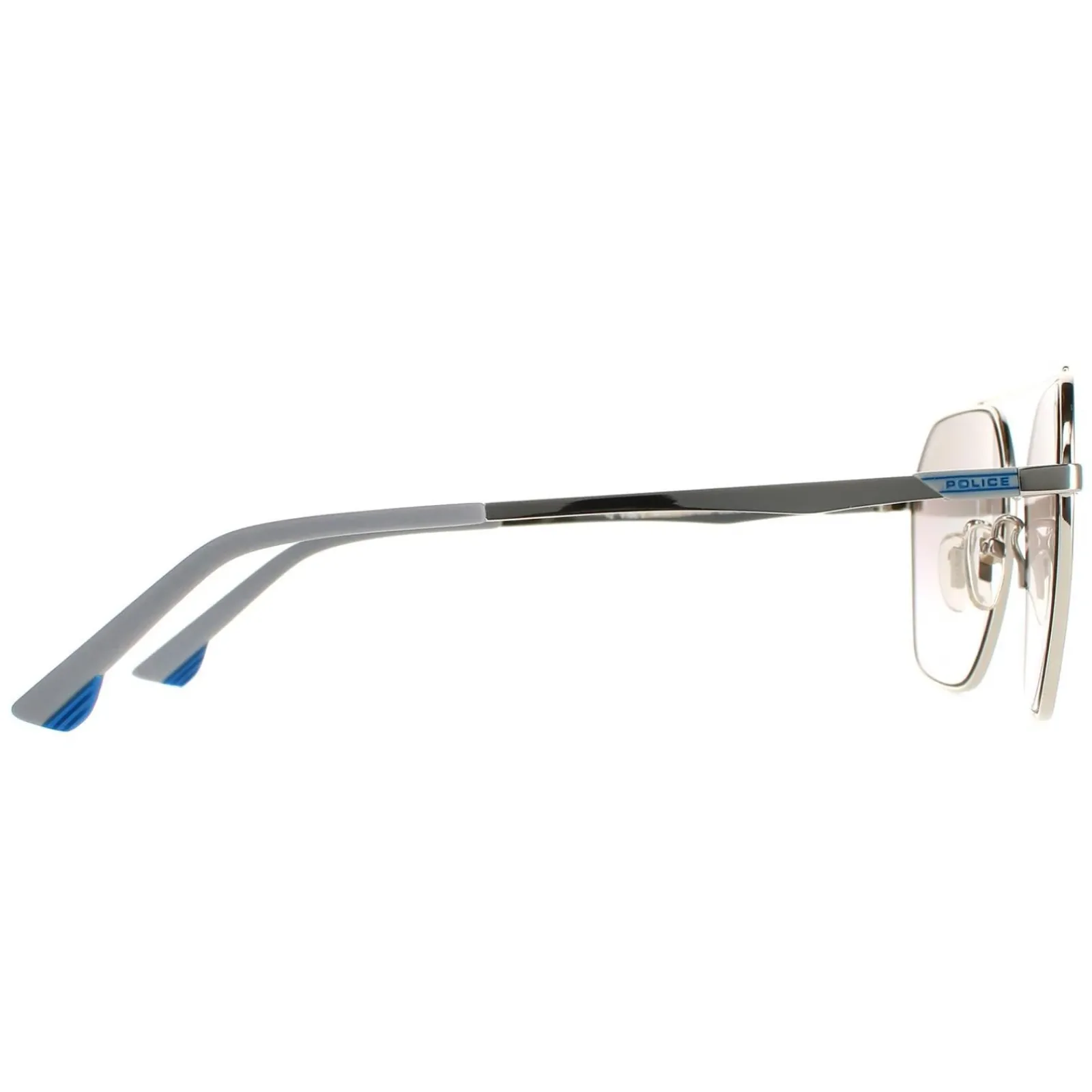 Police Aviator|Police^Sunglasses SPL771 Vibe 2 579X Shiny Palladium Smoke Silver Mirr