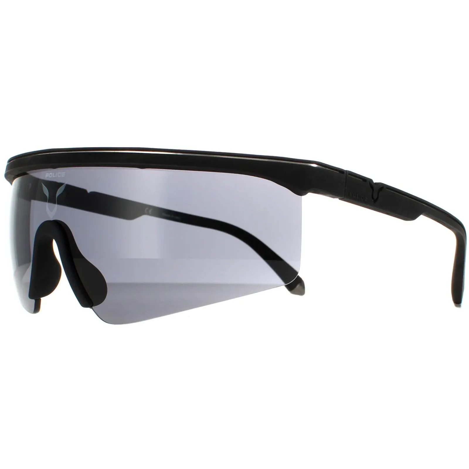Police Semi Rimless|Police^Sunglasses SPLA28 Lewis Hamilton 06AA Black Rubber Smoke