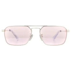 Police Rectangle|Police^Sunglasses SPLA23 Lewis Hamilton 0579 Shiny Palladium Pink 57mm