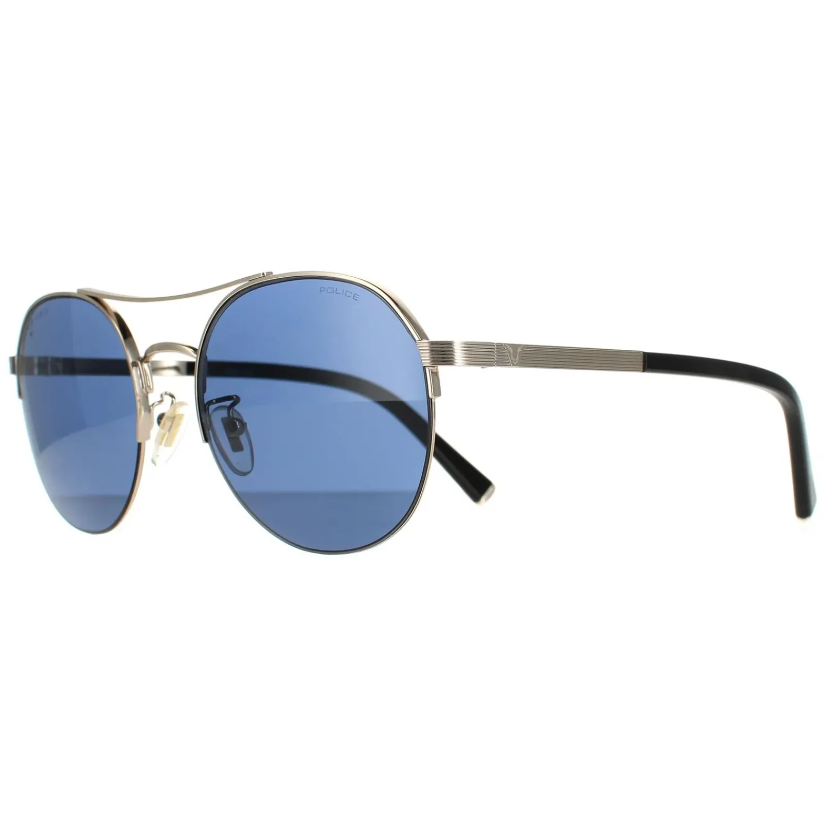 Police Aviator|Police^Sunglasses SPLA24 Lewis 03 0594 Shiny Light Gold Blue