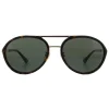 Police Aviator|Police^Sunglasses SPLA57 Record 2 0300 Shiny Rose Gold Green