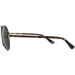 Police Aviator|Police^Sunglasses SPLA57 Record 2 0300 Shiny Rose Gold Green