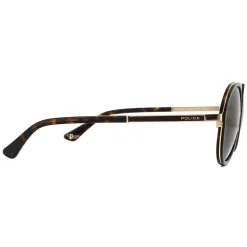 Police Aviator|Police^Sunglasses SPLA57 Record 2 0300 Shiny Rose Gold Green
