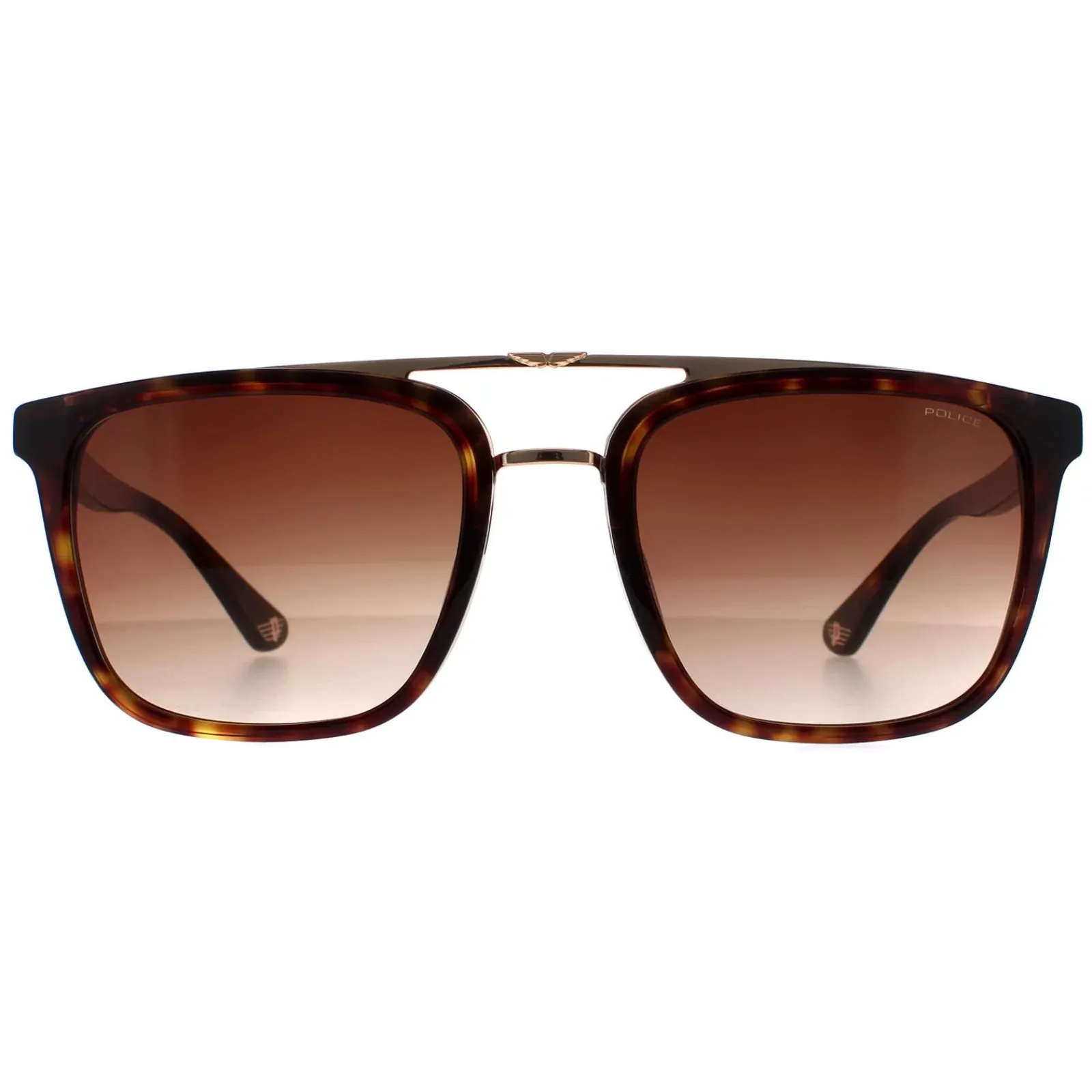 Police Square|Police^Sunglasses SPLB41 Origins 35 0722 Havana and Gold Brown Gradien