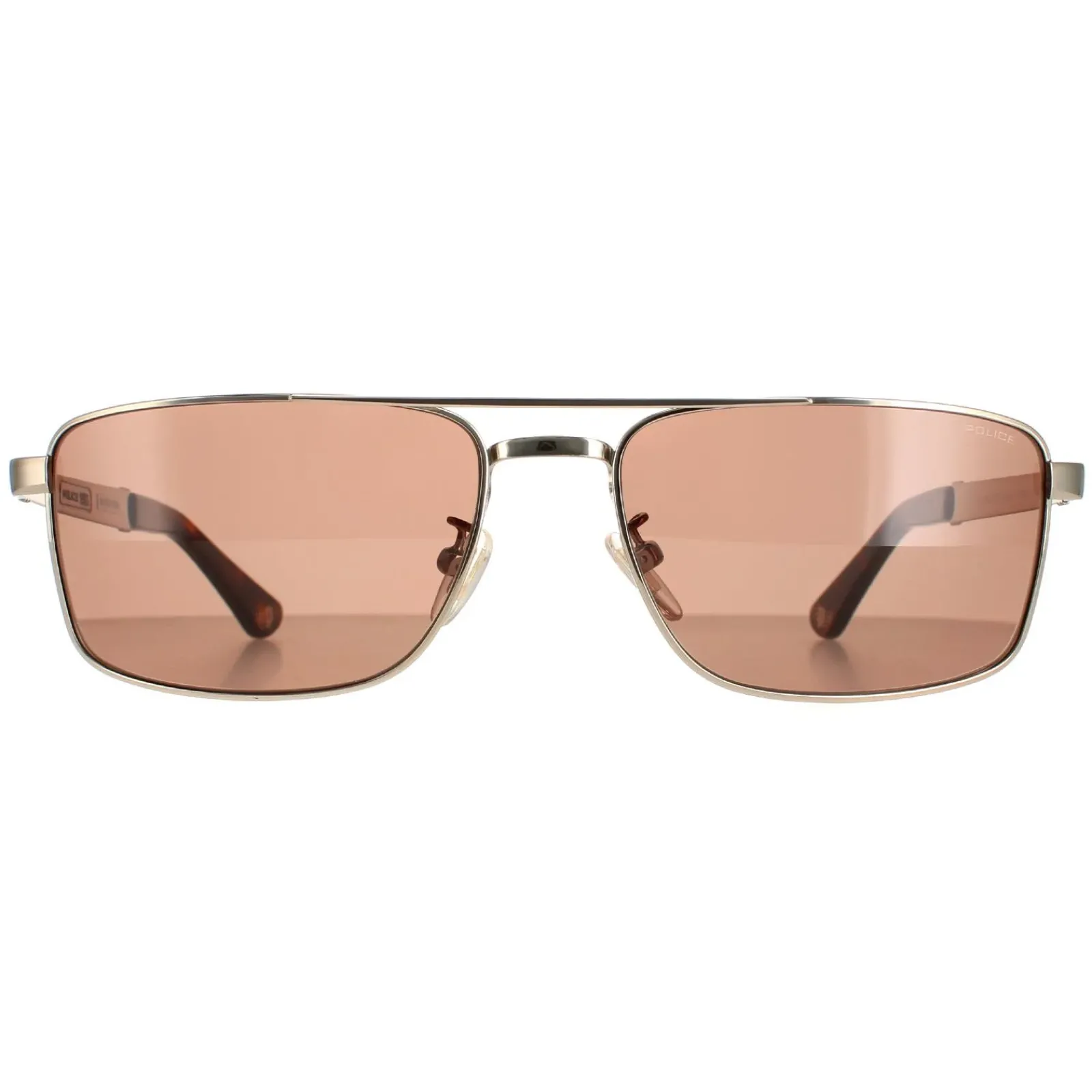 Police Square|Police^Sunglasses SPLB43 Origins 37 02A8 Shiny Grey Gold Brown