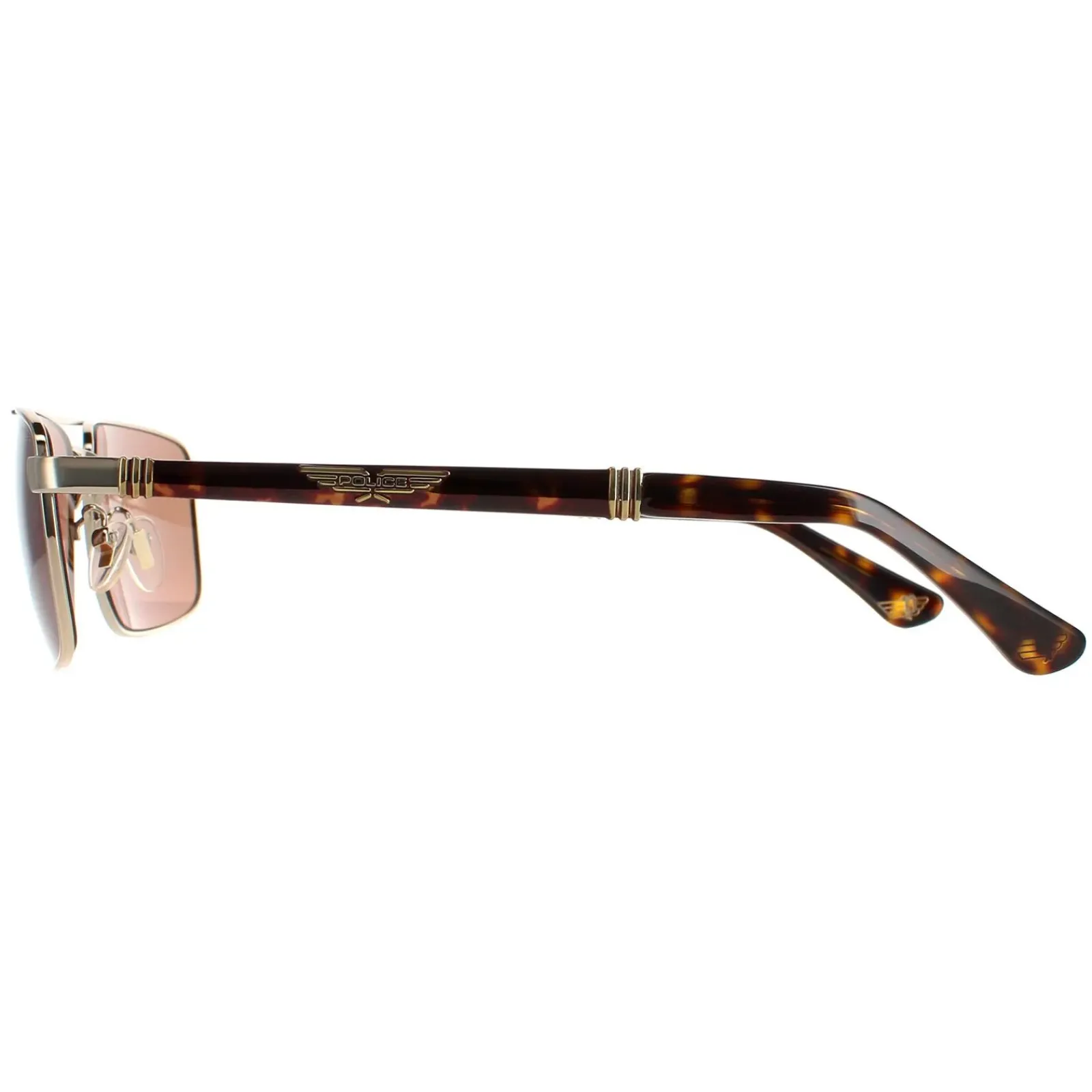 Police Square|Police^Sunglasses SPLB43 Origins 37 02A8 Shiny Grey Gold Brown
