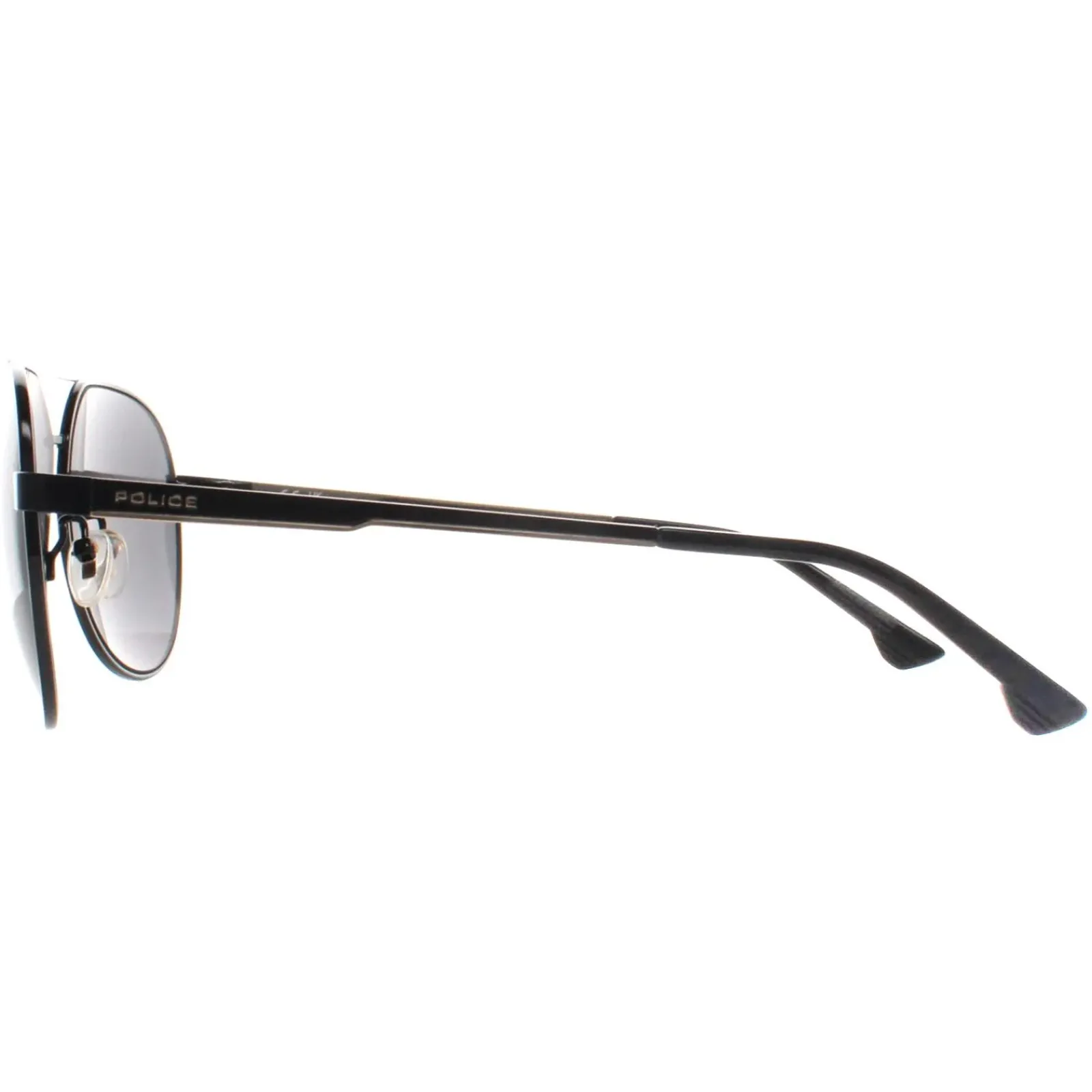 Police Aviator|Police^Sunglasses SPLB37 Synth 2 0304 Shiny Black Smoke Grey