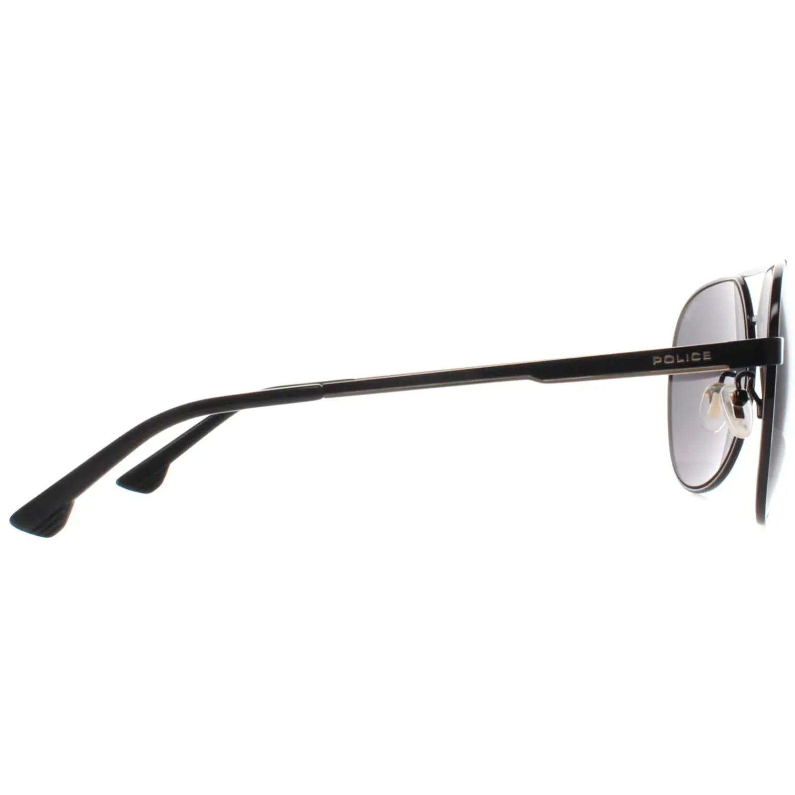 Police Aviator|Police^Sunglasses SPLB37 Synth 2 0304 Shiny Black Smoke Grey
