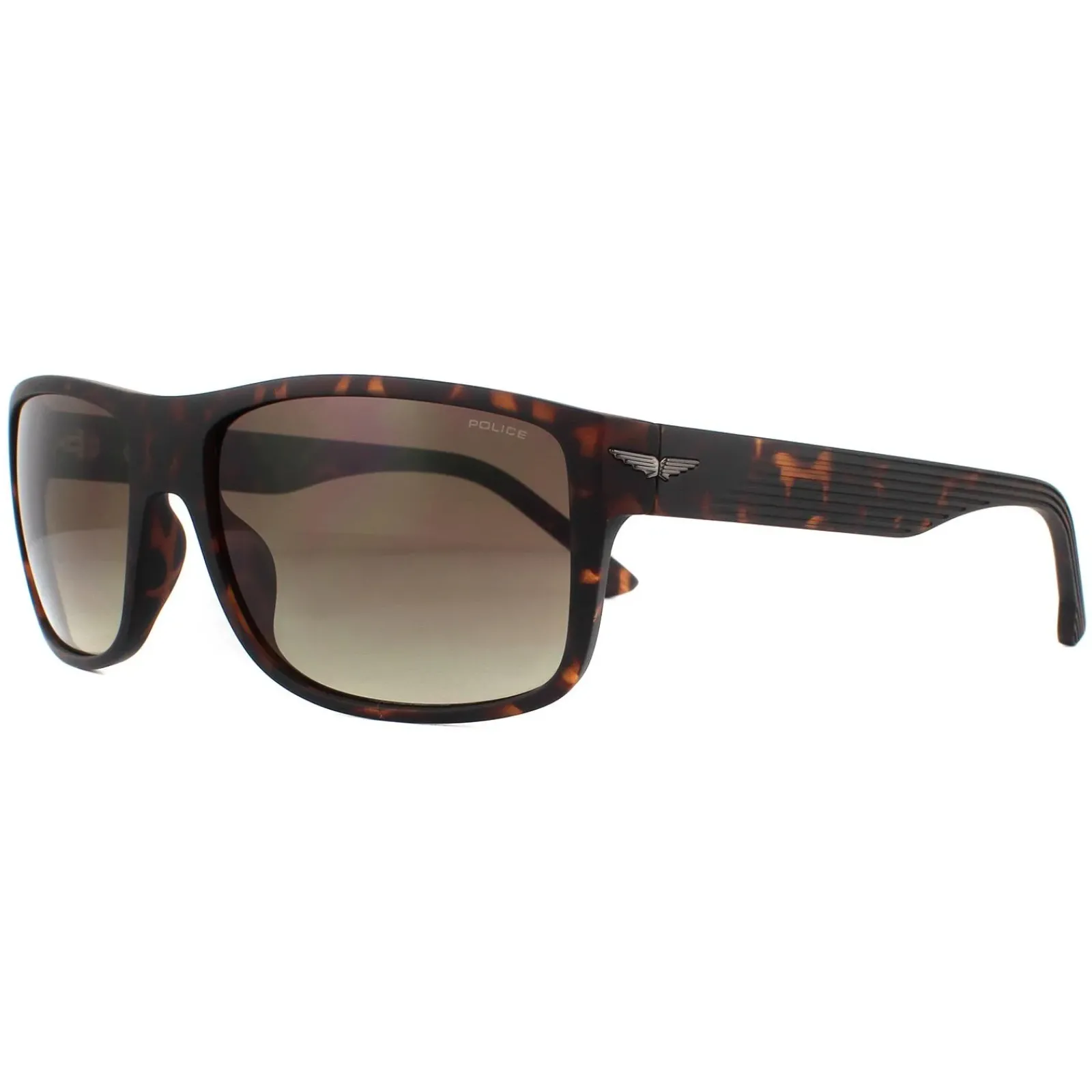 Police Rectangle|Police^Sunglasses SPLB39 Tailwind 4 0738 Matte Dark Havana Smoke Brown