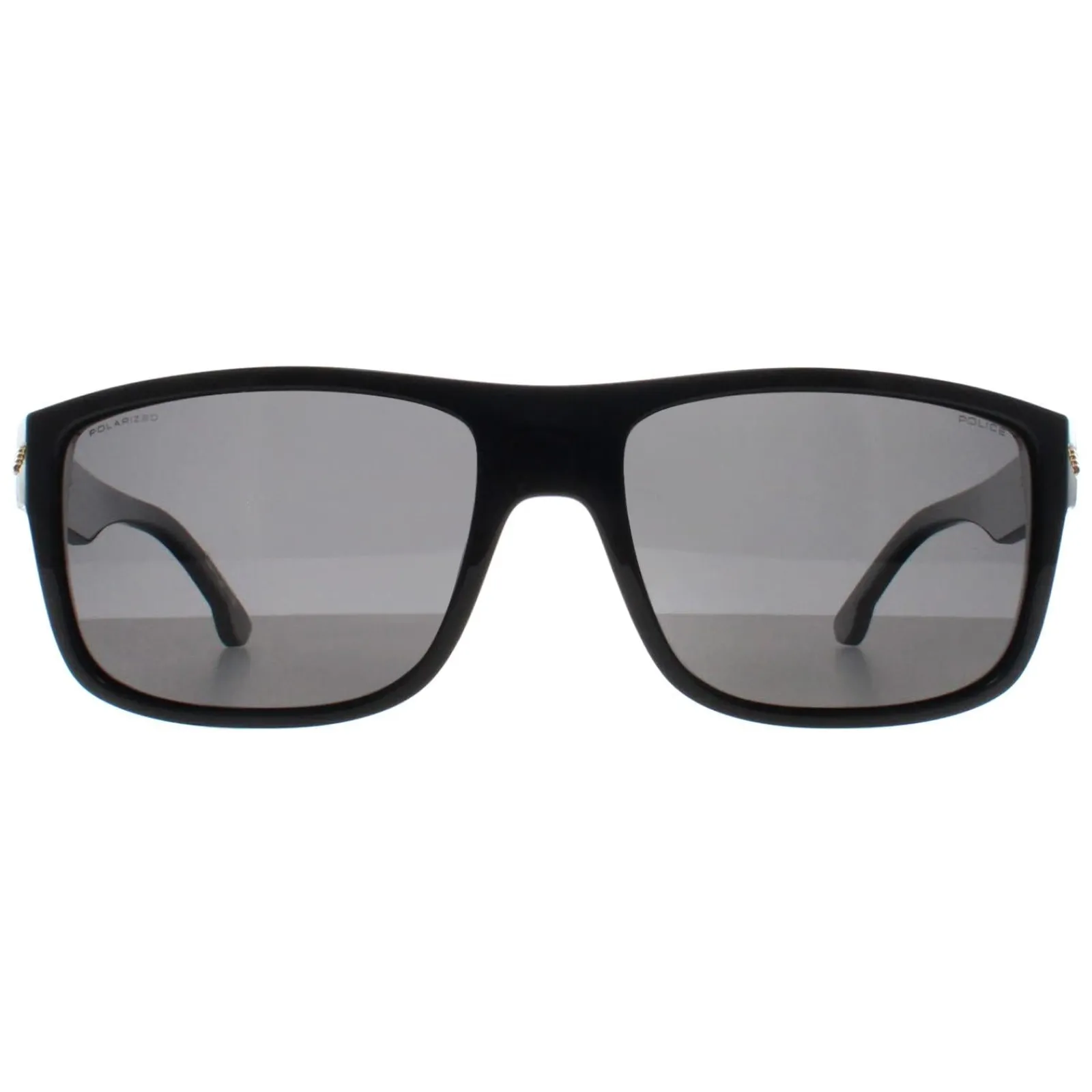Police Polarised|Rectangle^Sunglasses SPLB39E Tailwind 4 ZV2P Black Grey Polarized