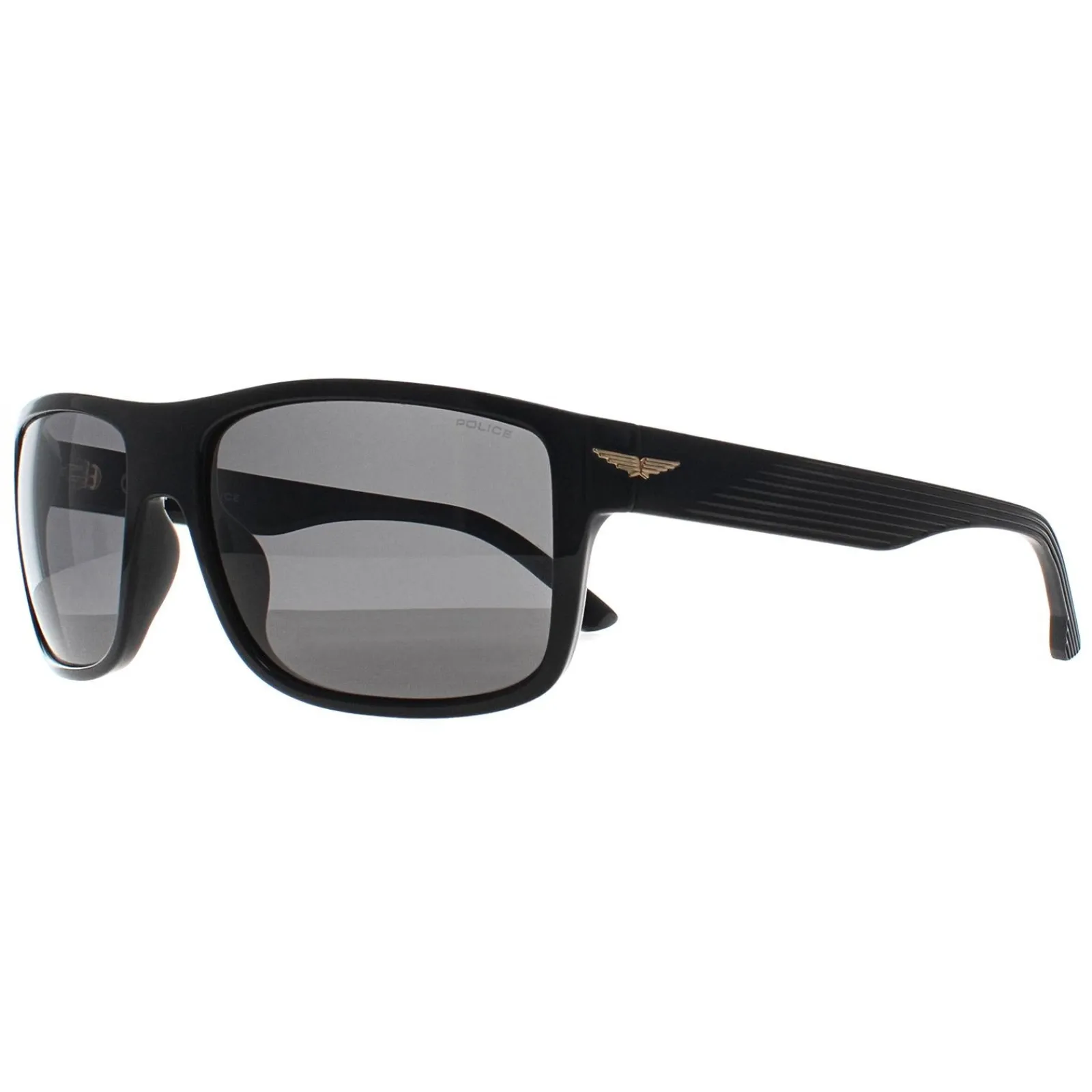 Police Polarised|Rectangle^Sunglasses SPLB39E Tailwind 4 ZV2P Black Grey Polarized