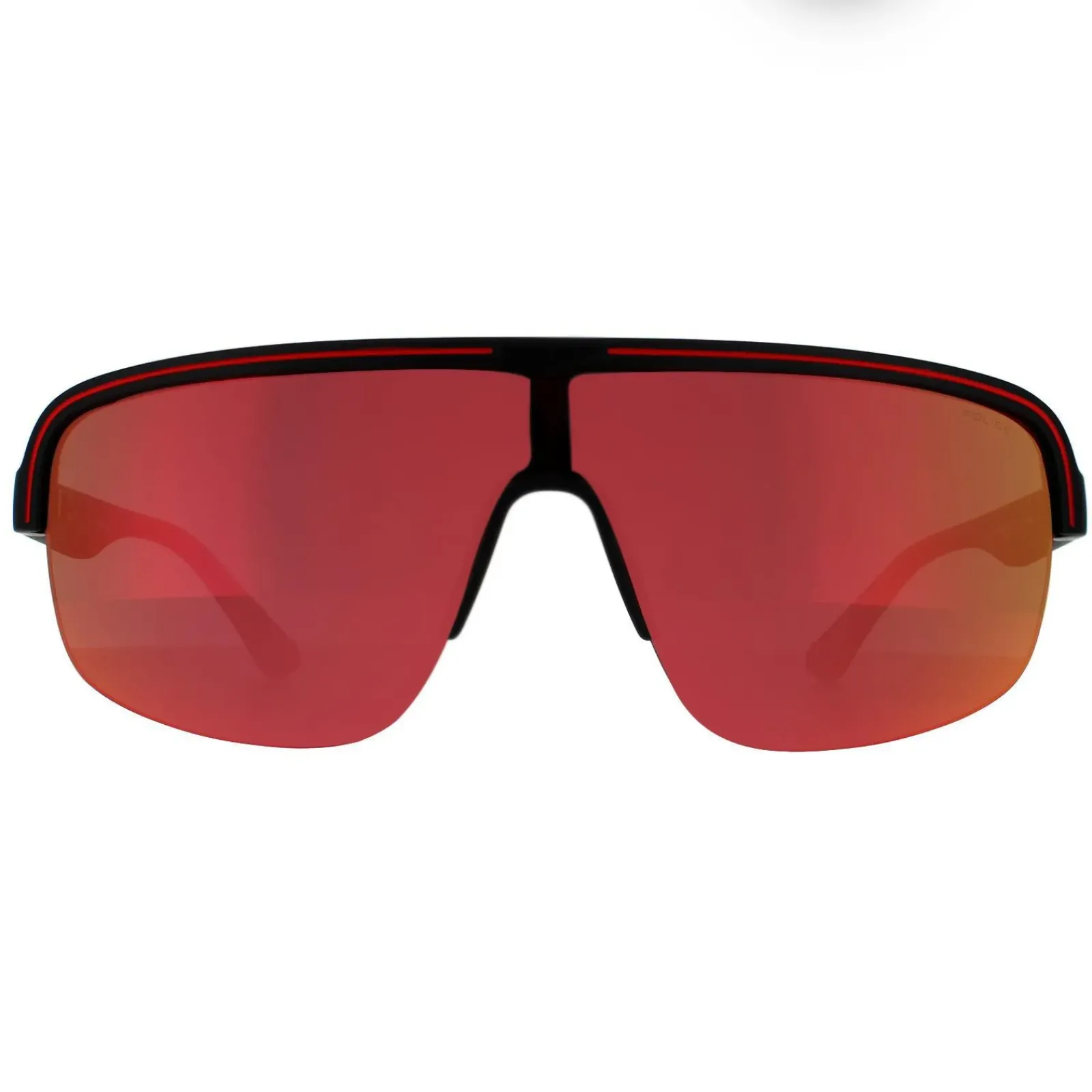 Police Semi Rimless|Police^Sunglasses SPLB47M Arcade 3 6VPX Matte Dark Grey Multilayer Red