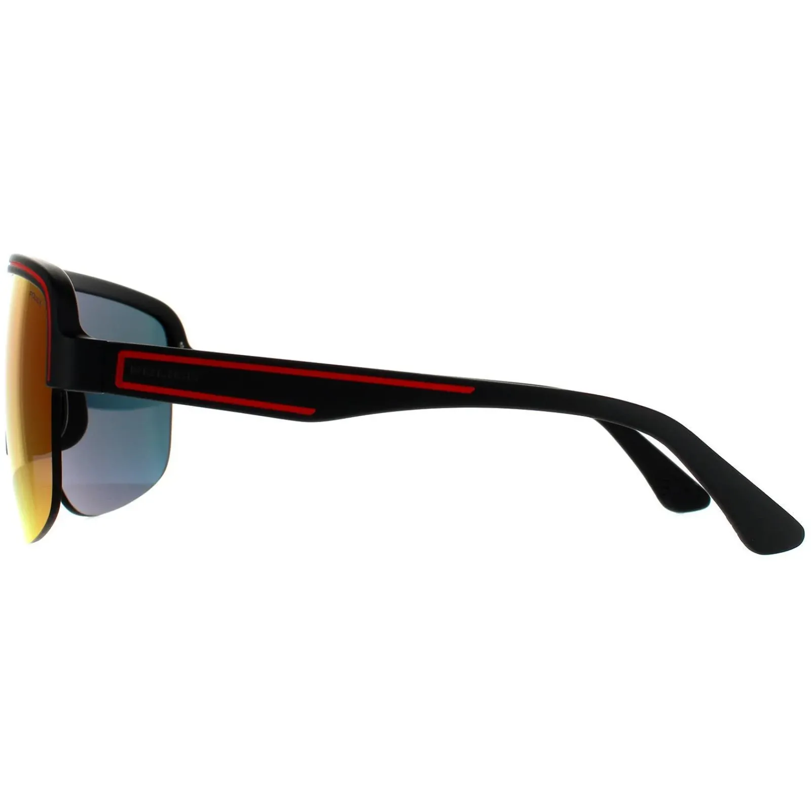 Police Semi Rimless|Police^Sunglasses SPLB47M Arcade 3 6VPX Matte Dark Grey Multilayer Red