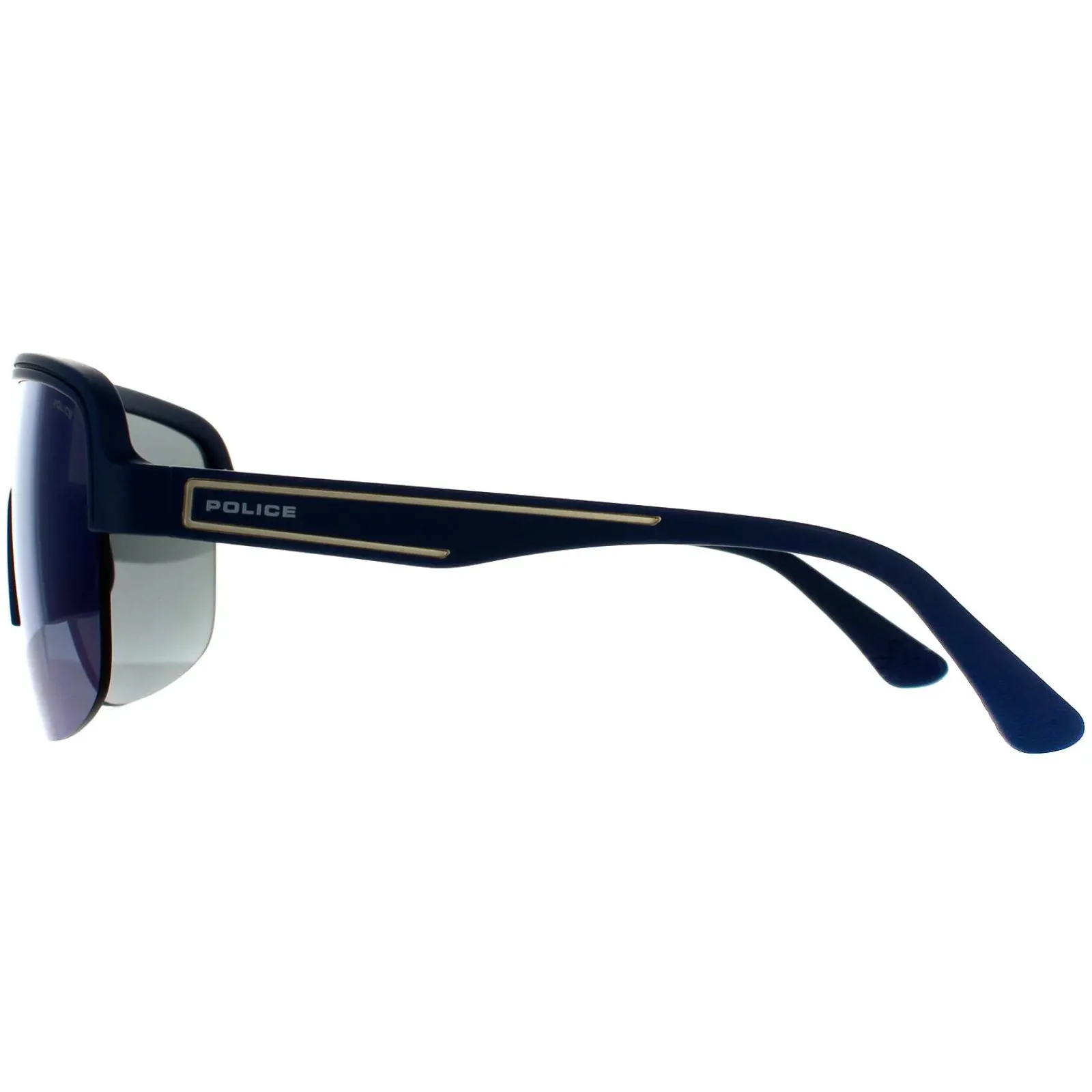 Police Semi Rimless|Police^Sunglasses SPLB47M Arcade 3 6QSB Matte Midnight Blue Blue Mirro