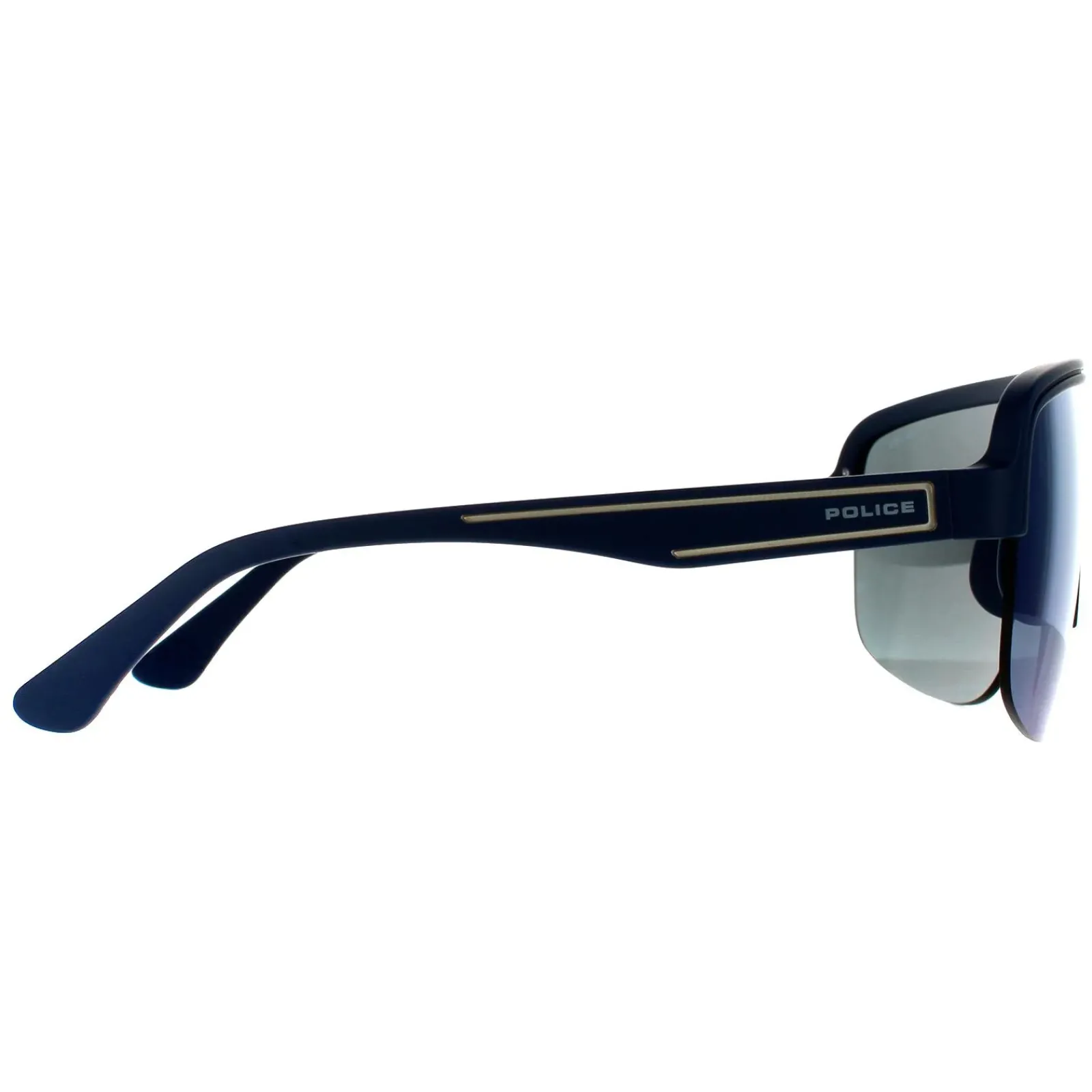 Police Semi Rimless|Police^Sunglasses SPLB47M Arcade 3 6QSB Matte Midnight Blue Blue Mirro