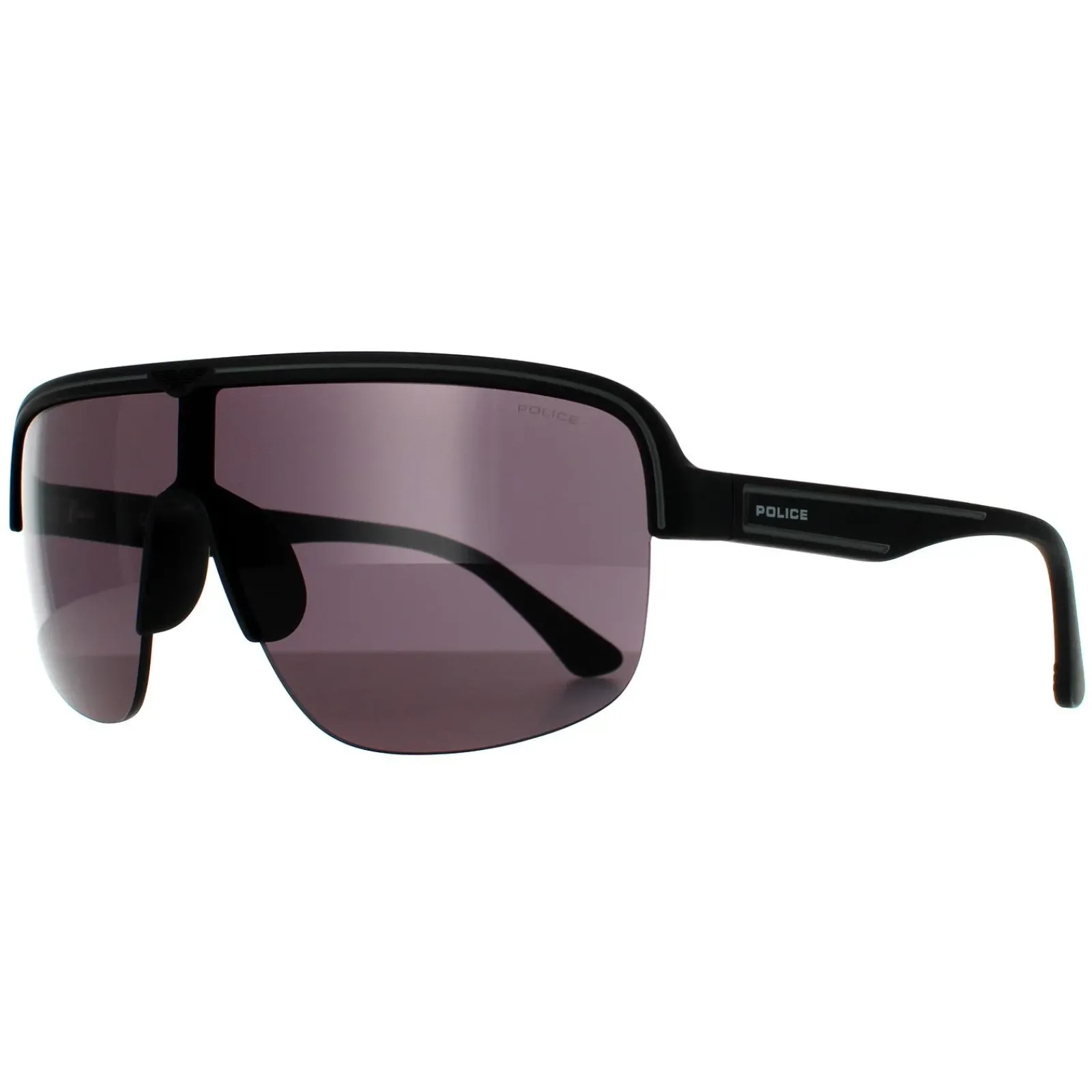 Police Semi Rimless|Police^Sunglasses SPLB47M Arcade 3 0U28 Matte Black Smoke Grey