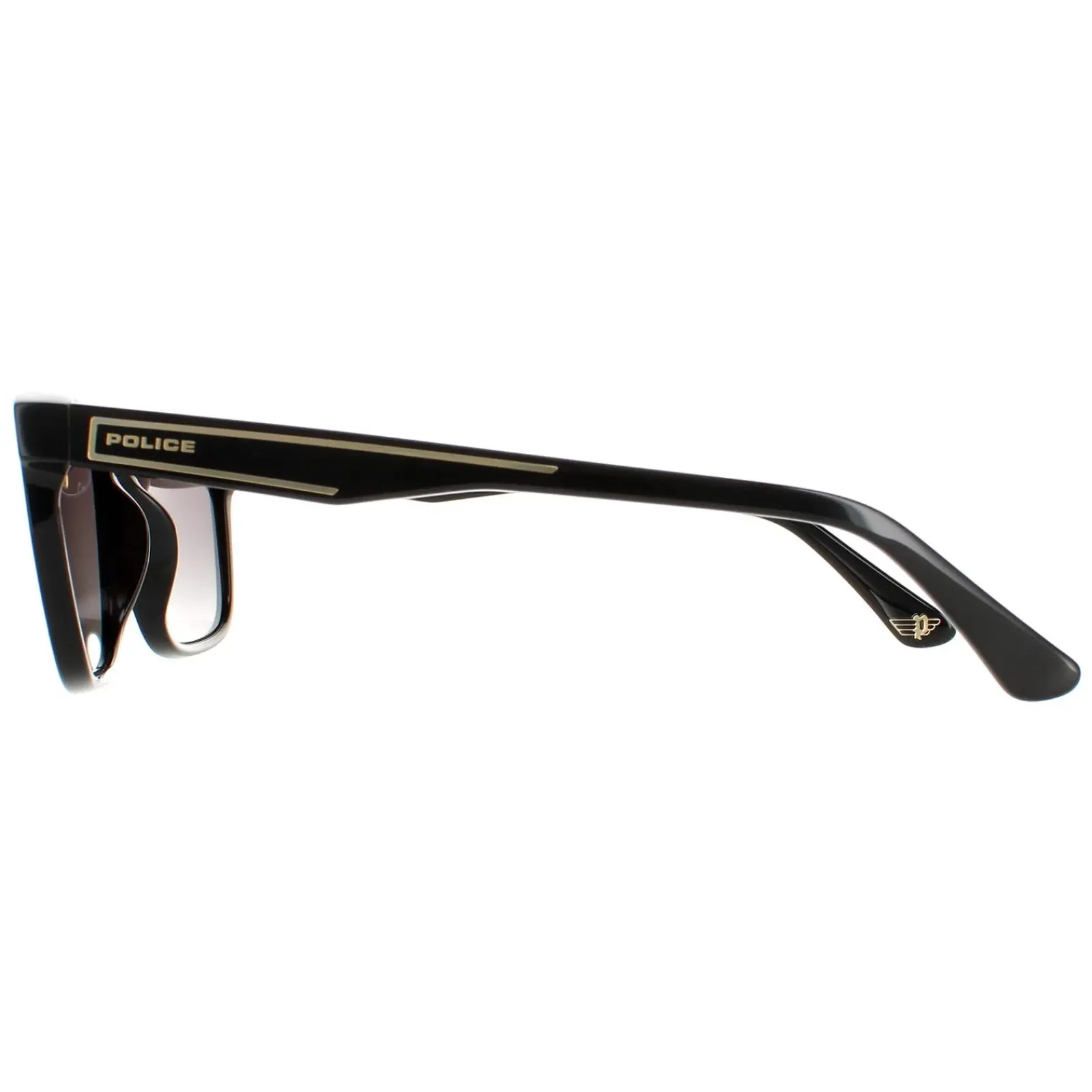 Police Rectangle|Police^Sunglasses SPLB40N Arcade2 700P Shiny Black Smoke Gradient Pola
