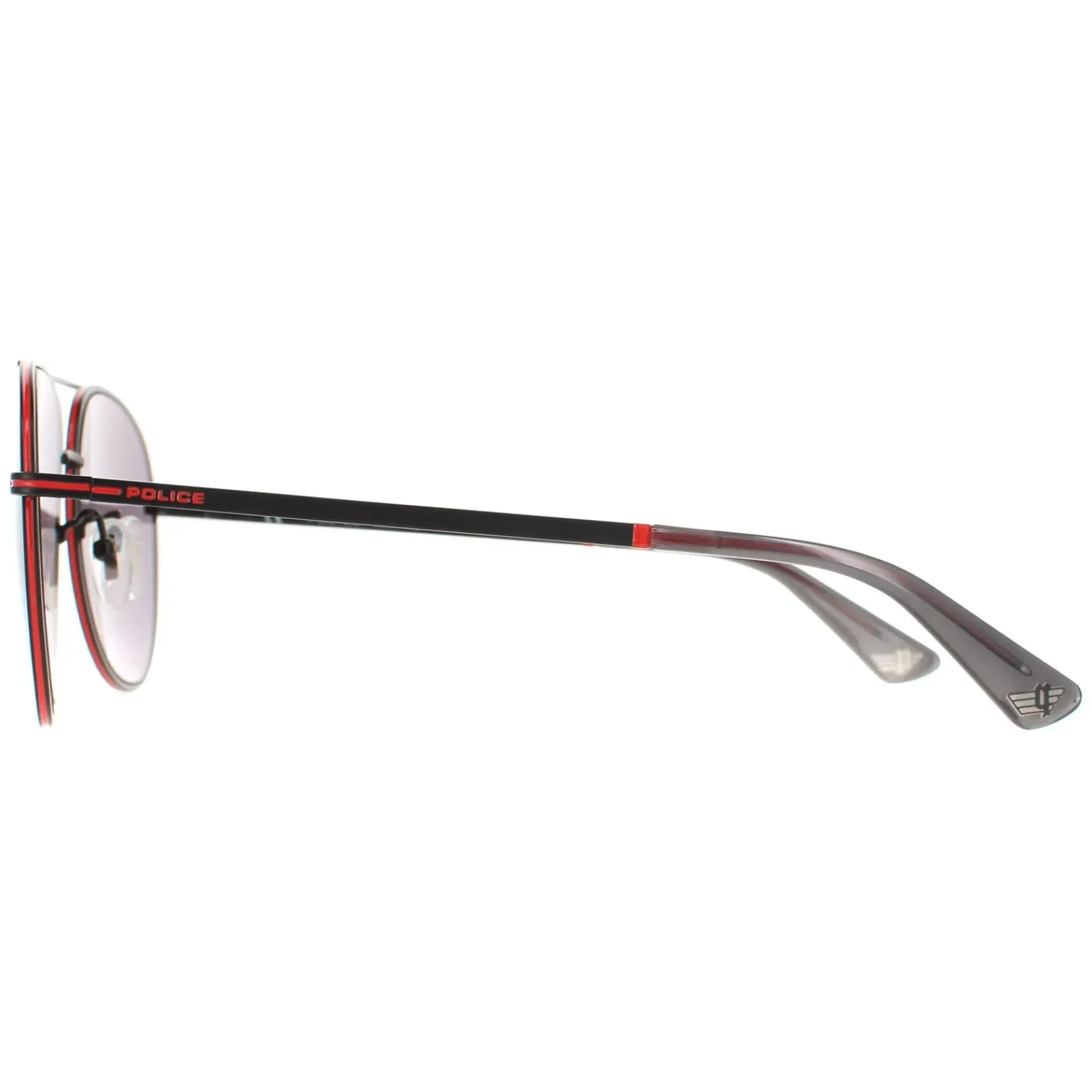 Police Aviator|Police^Sunglasses SPL777C Chief 1 8U6X Matte Black Smoke Mirror Silver