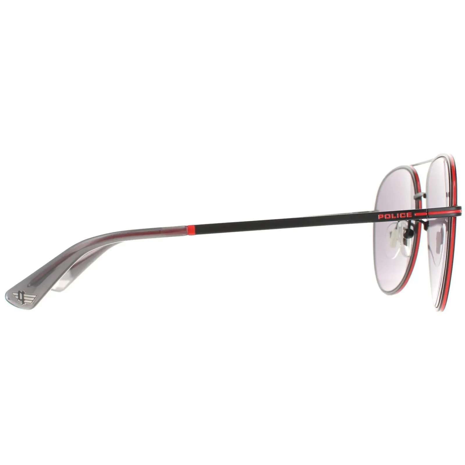 Police Aviator|Police^Sunglasses SPL777C Chief 1 8U6X Matte Black Smoke Mirror Silver