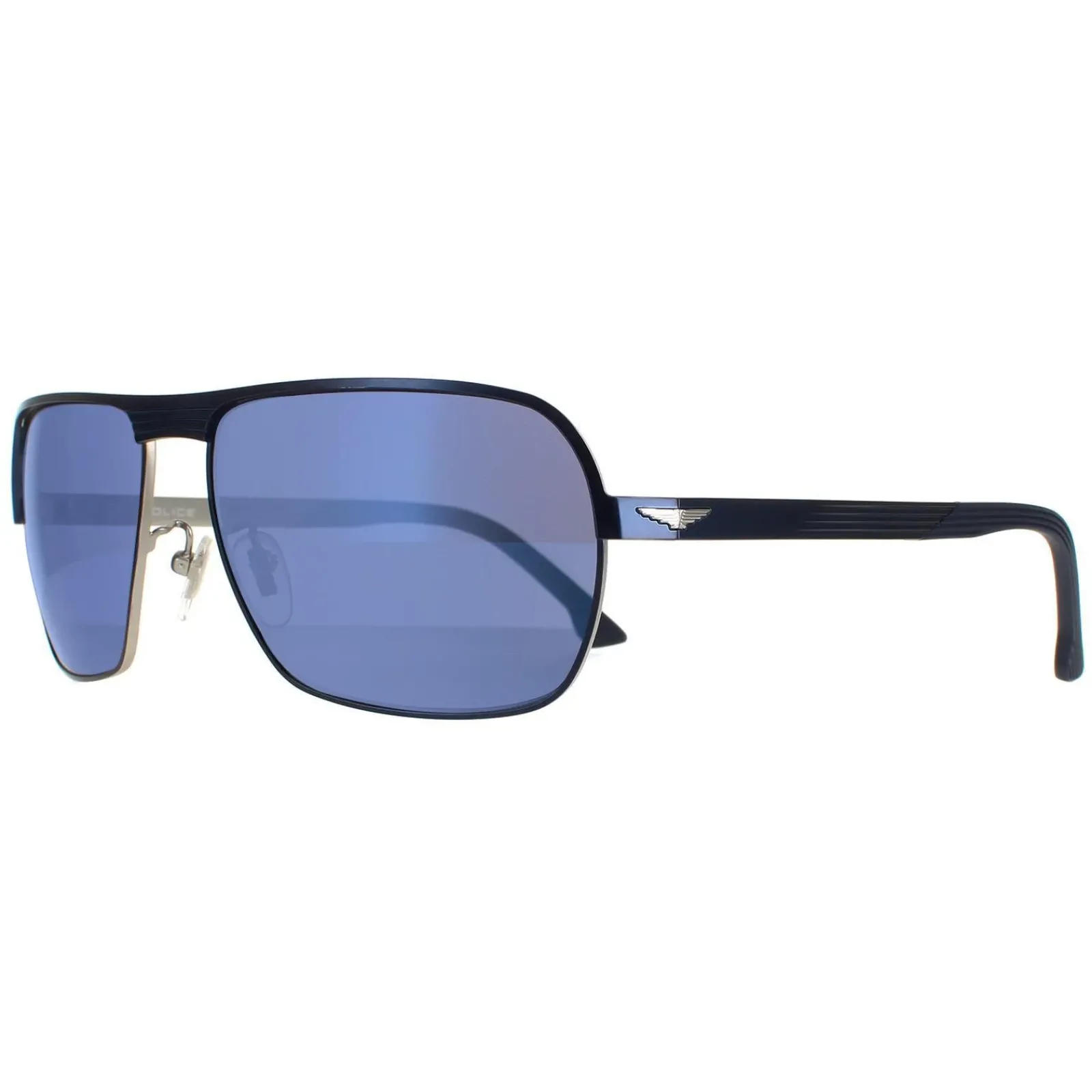 Police Square|Police^Sunglasses SPLC36 Tailwind Evo 2 502B Matte Palladium W Blue Pa