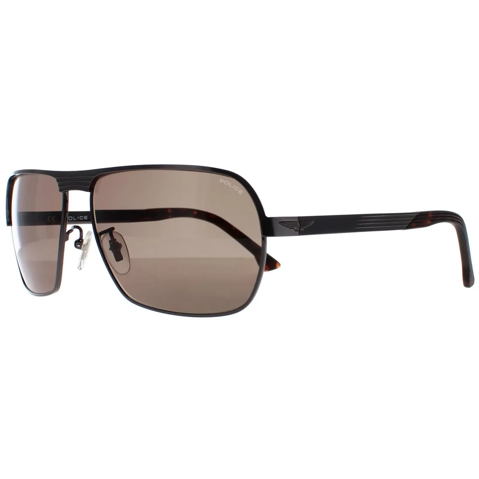 Police Square|Police^Sunglasses SPLC36 Tailwind Evo 2 0568 Shiny Gunmetal Grey Green