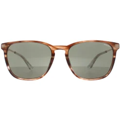 Police Square|Police^Sunglasses SPLD47 Code 4 09N3 Shiny Striped Brown Green