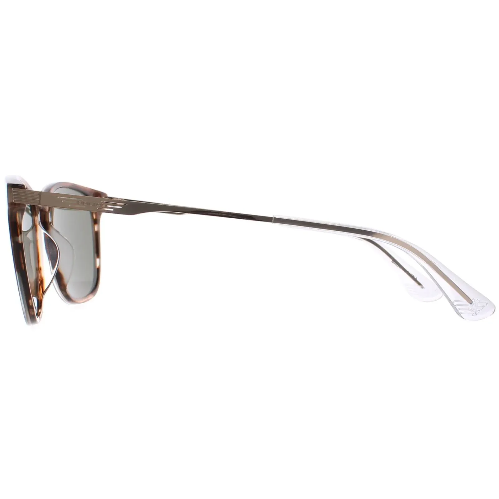 Police Square|Police^Sunglasses SPLD47 Code 4 09N3 Shiny Striped Brown Green