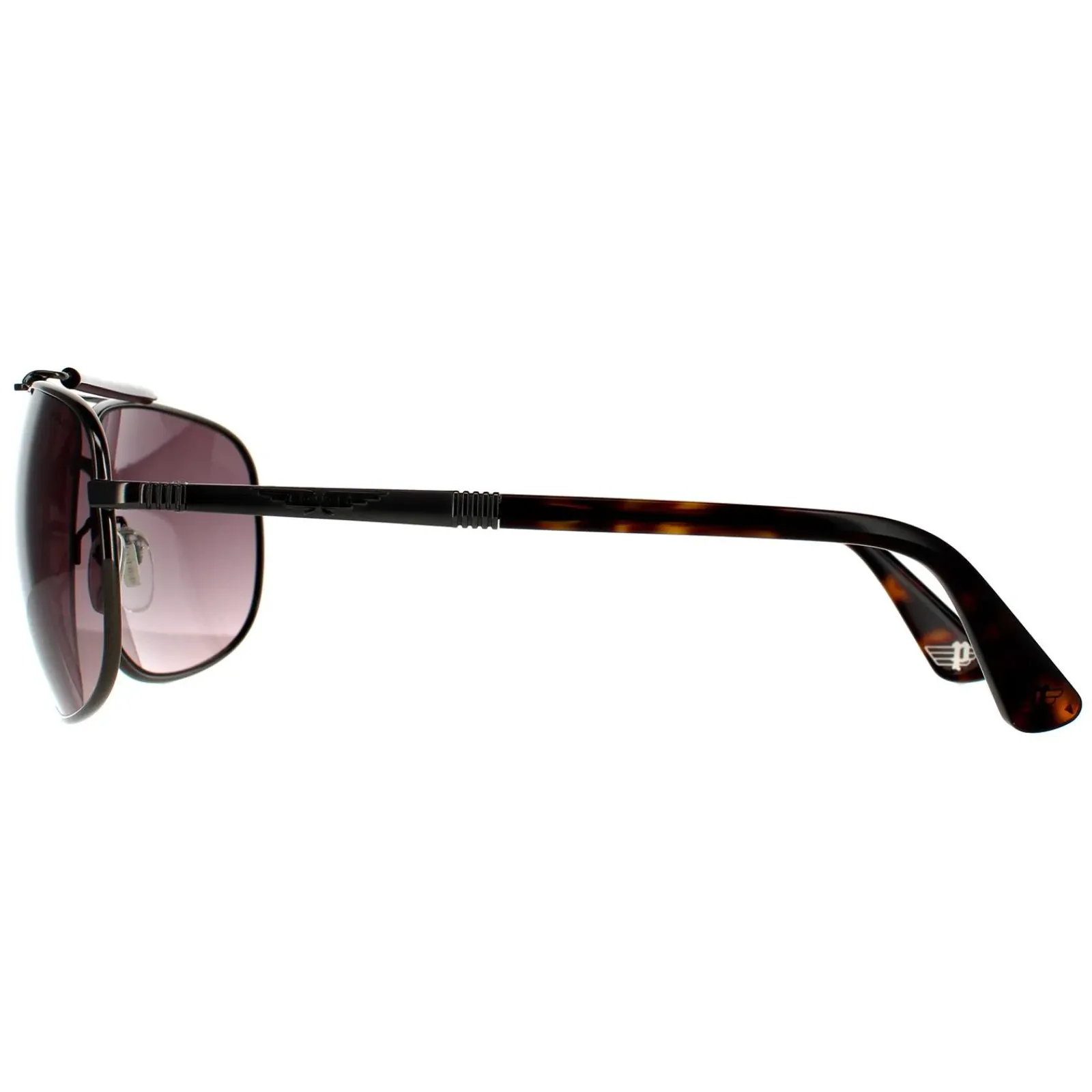 Police Rectangle|Police^Sunglasses SPLD44 Origins 45 0584 Shiny Gunmetal Grey Smoke Gre